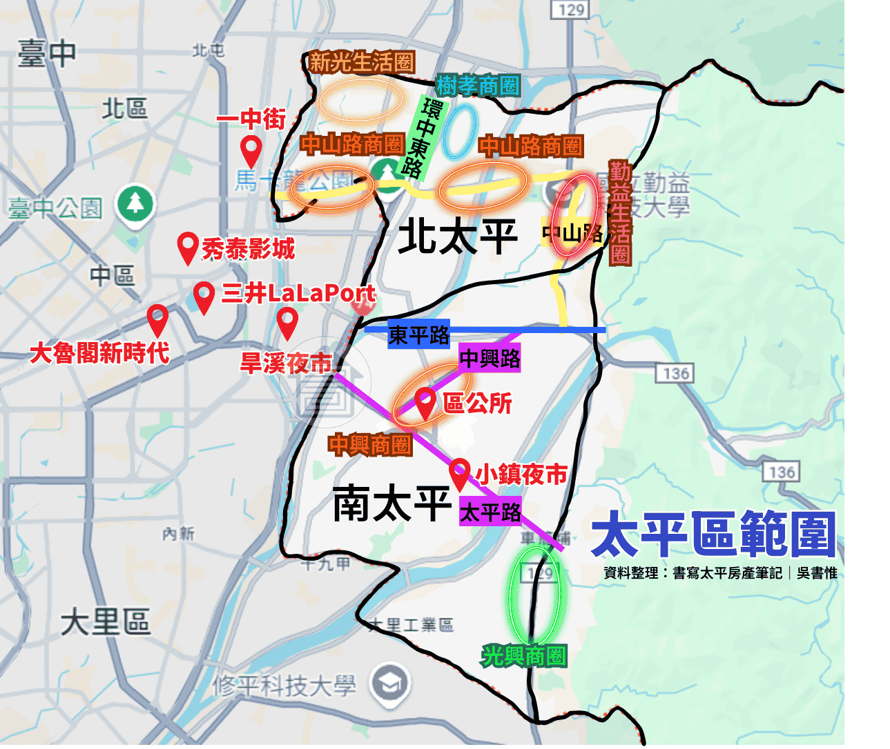 2025最新台中太平區介紹|帶你認識生活機能圈|人口成長為台中第四大|房市潛力大爆發帶動房價走勢未來發展【區域介紹|台中太平買房賣房|太平區房仲】 15 2025太平區商圈分布圖區域介紹認識台中太平新光重劃區房價走勢人口成長房市潛力台中太平買屋賣屋買房賣房房仲推薦買房新手村吳書惟